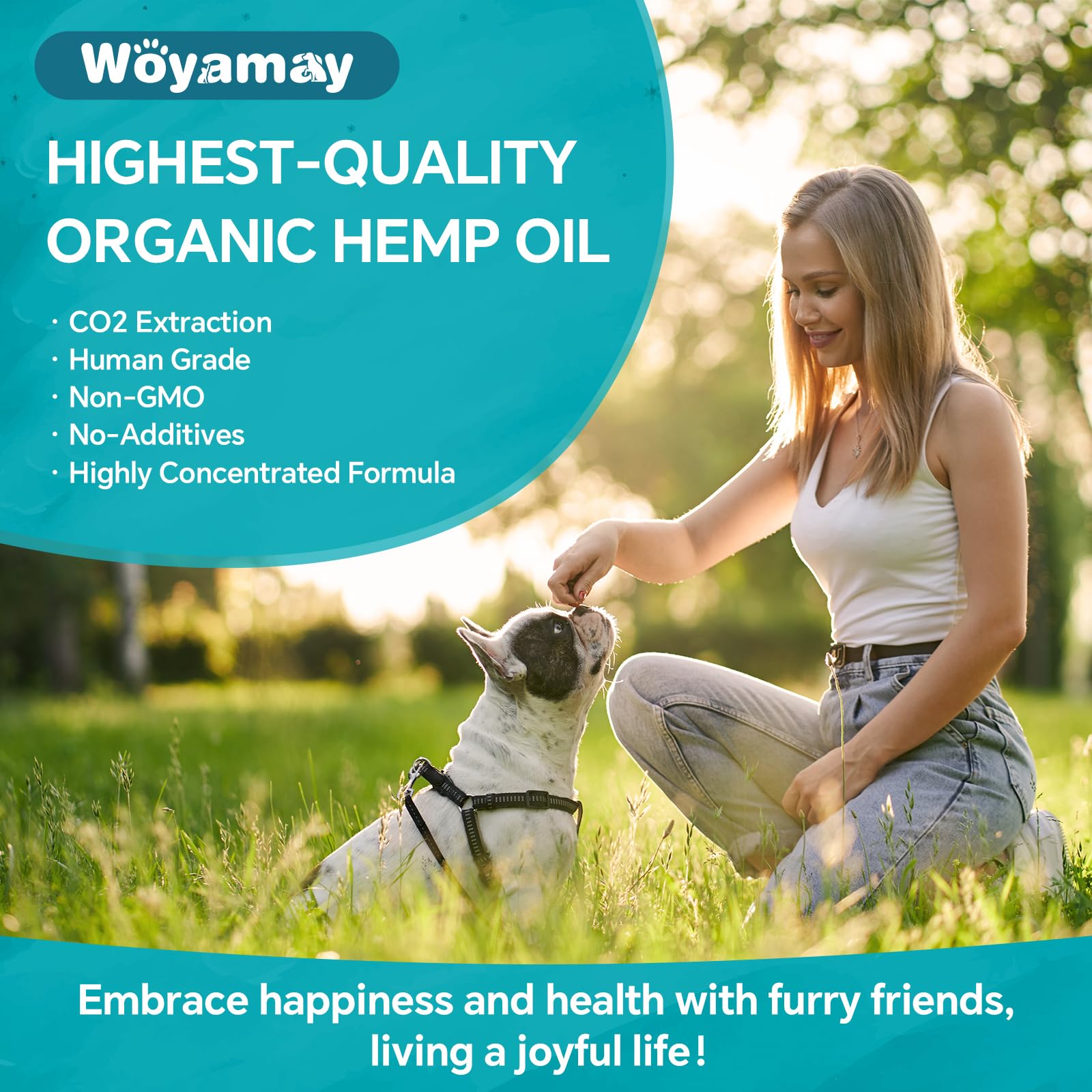 Woyamay hemp oil drops organic extract illustration emphasizes natural omega benefits
