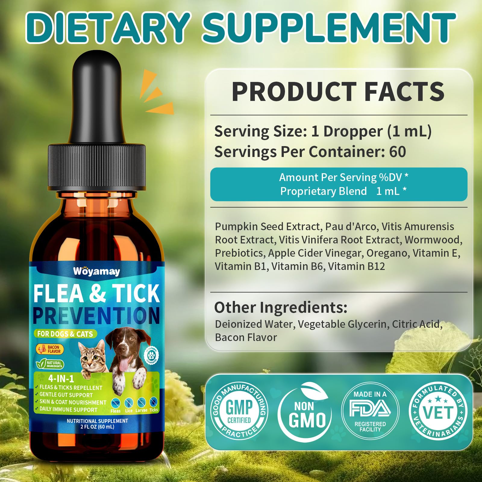 Woyamay wormwood and grape root contribute to gentle immune support.