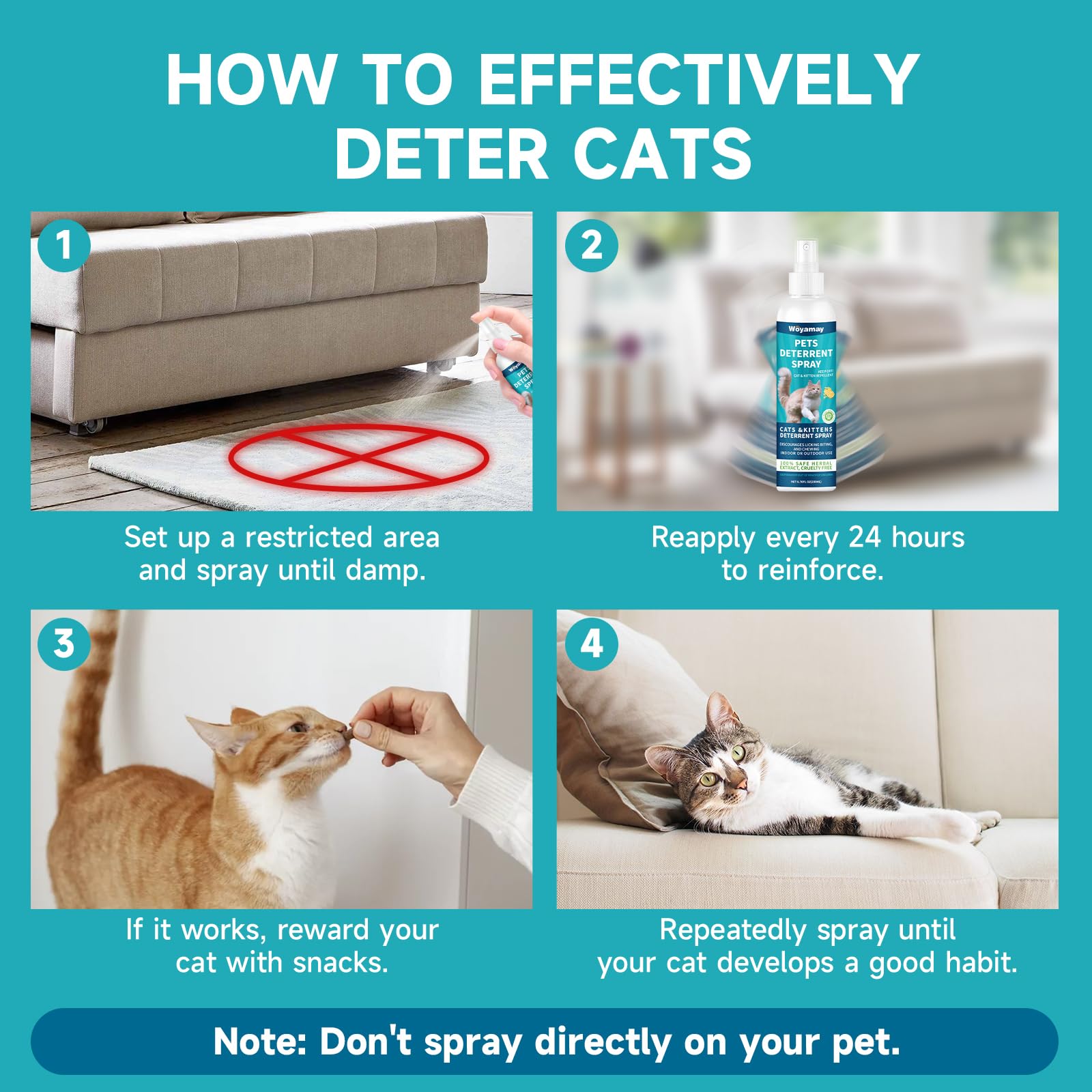 Woyamay pet-safe-cat-deterrent-scent emits a human-friendly odor while keeping cats at bay