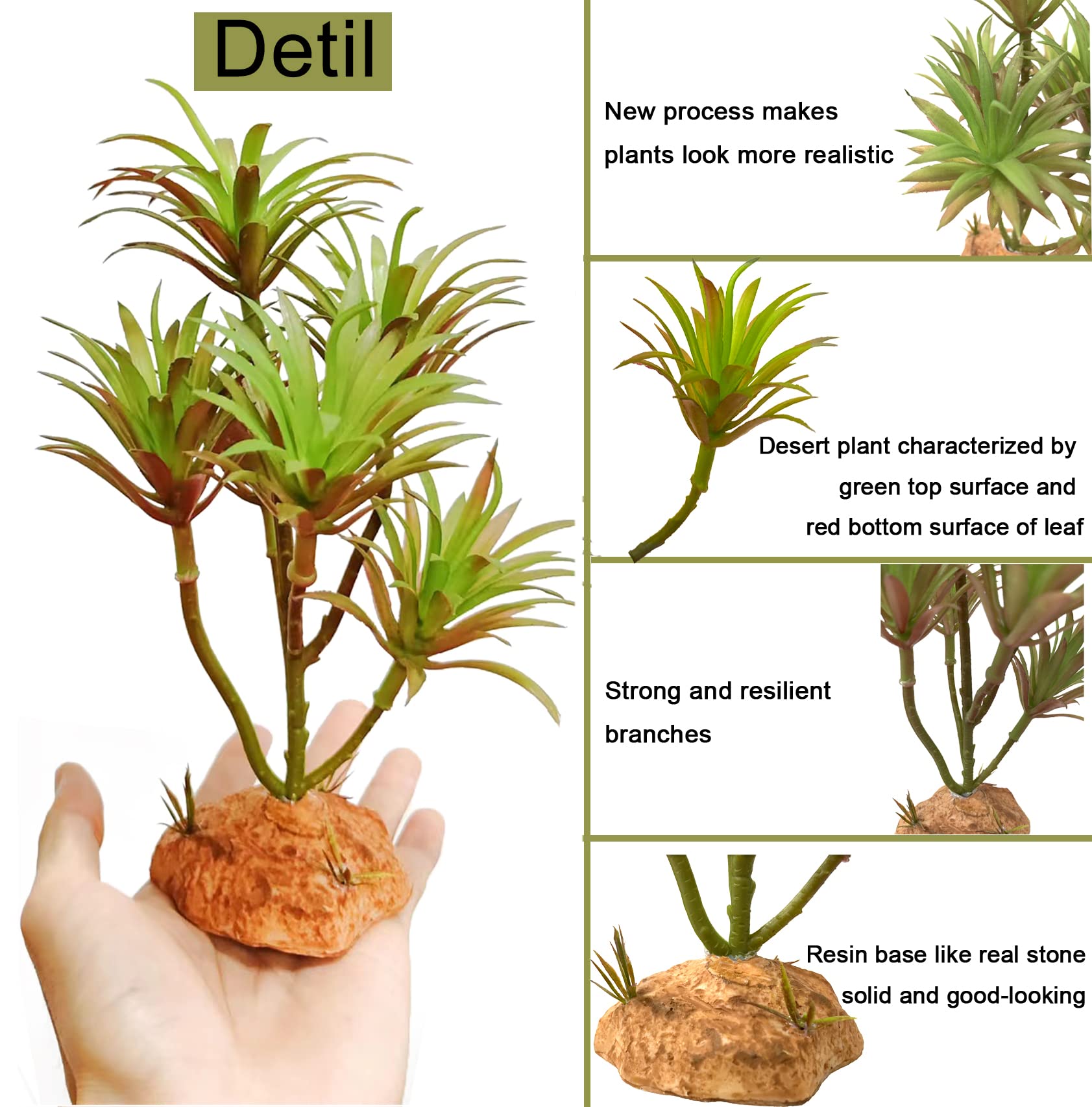 Woyrise easy-clean reptile plants resist fading and wipe clean