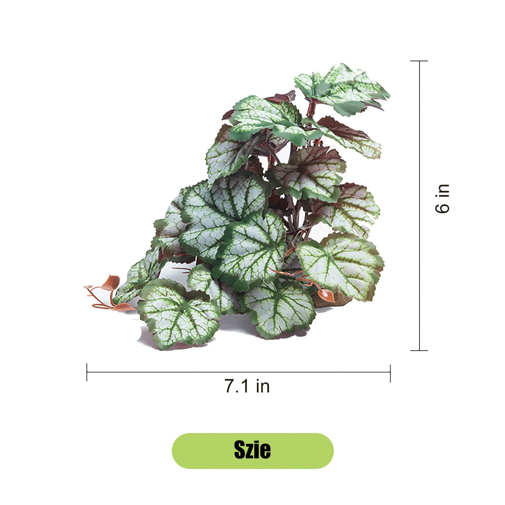 Woyrise reptile artificial plant complete scene shows harmonious leaves and base in habitat.