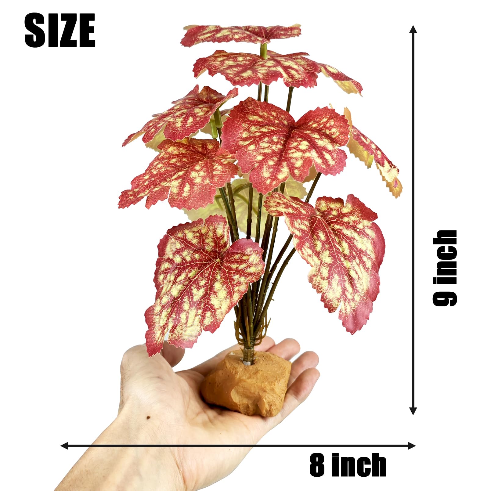 Woyrise Reptile Plants 12x11x1 inches fits compact terrariums.