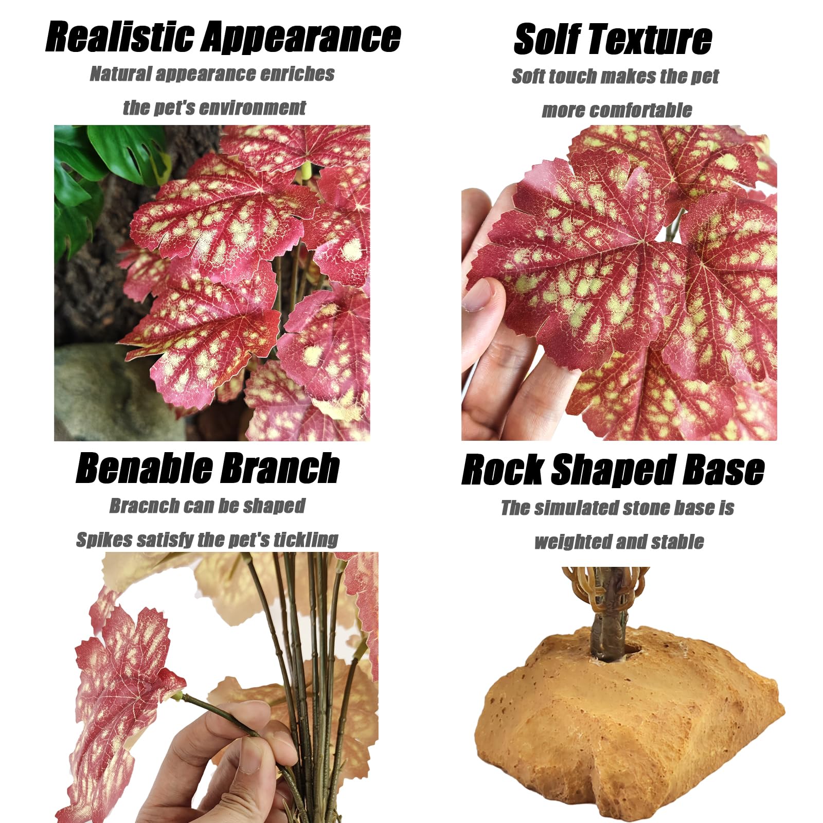 Woyrise Reptile Plants suction cup attachment for secure placement.