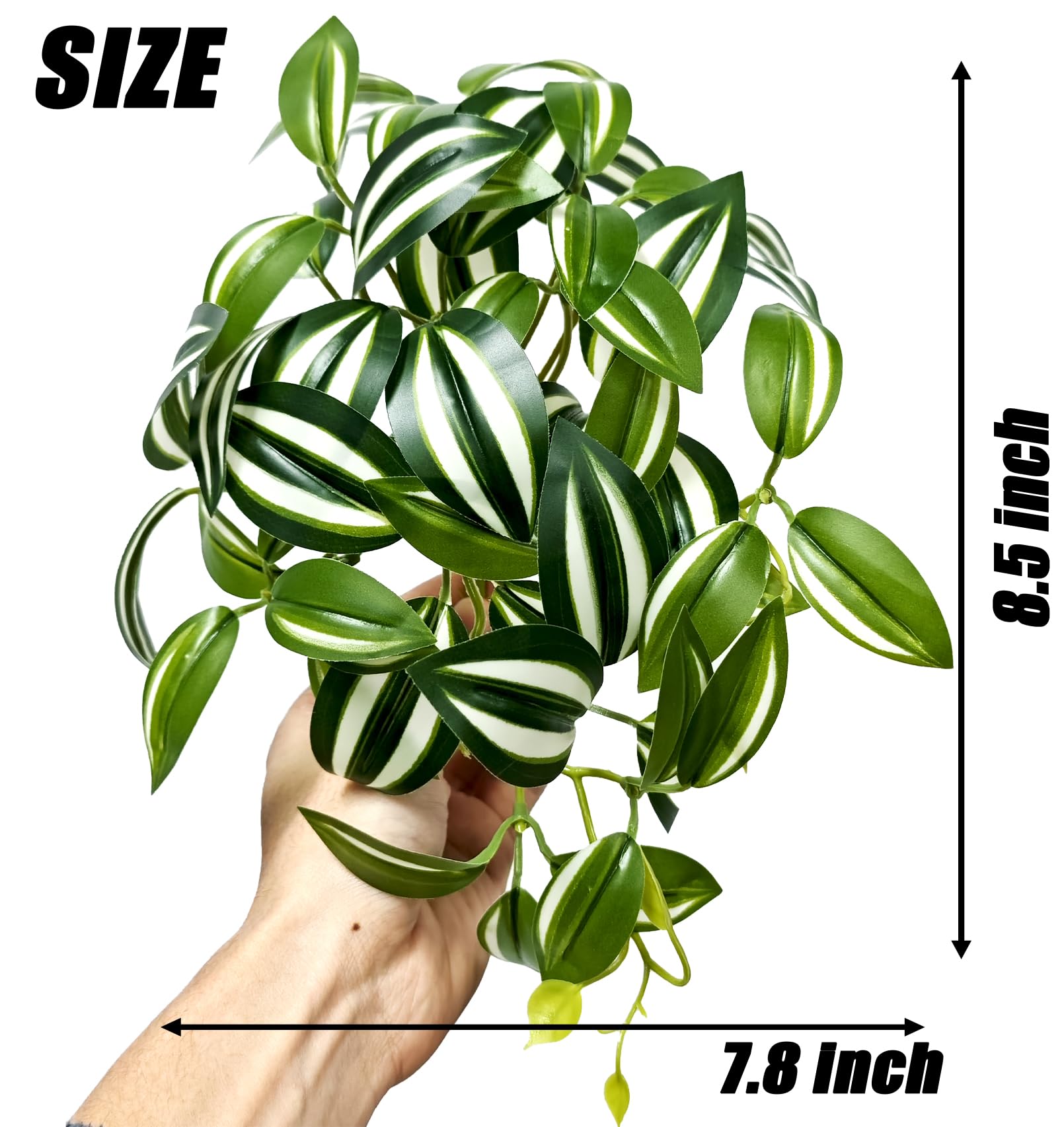 Woyrise reptile tank decor hanging with suction cups adds climbing and hiding spots
