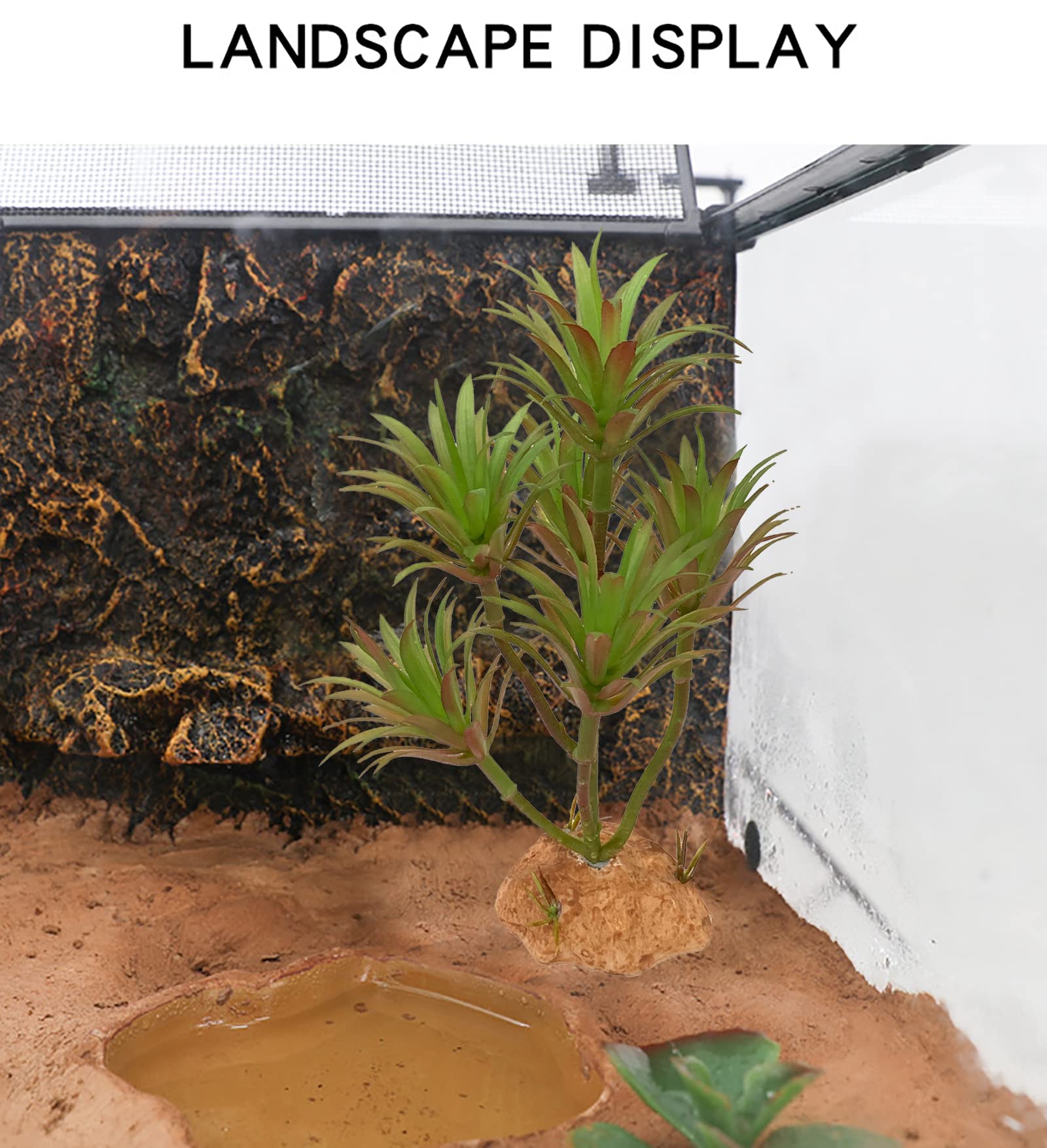 Woyrise weighted-base reptile plant provides stable perches in the tank