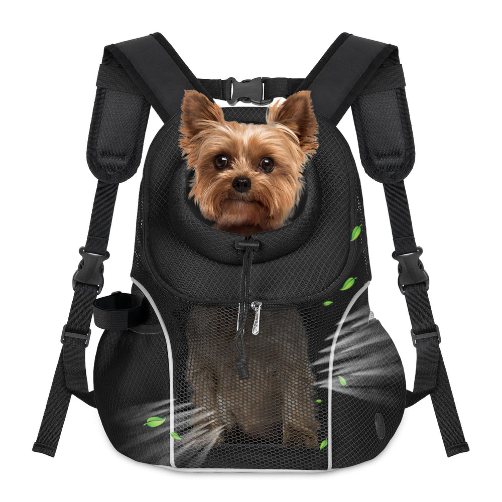 WOYYHO dog carrier backpack front view with breathable mesh for comfort.