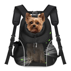 WOYYHO dog carrier backpack front view with breathable mesh for comfort.
