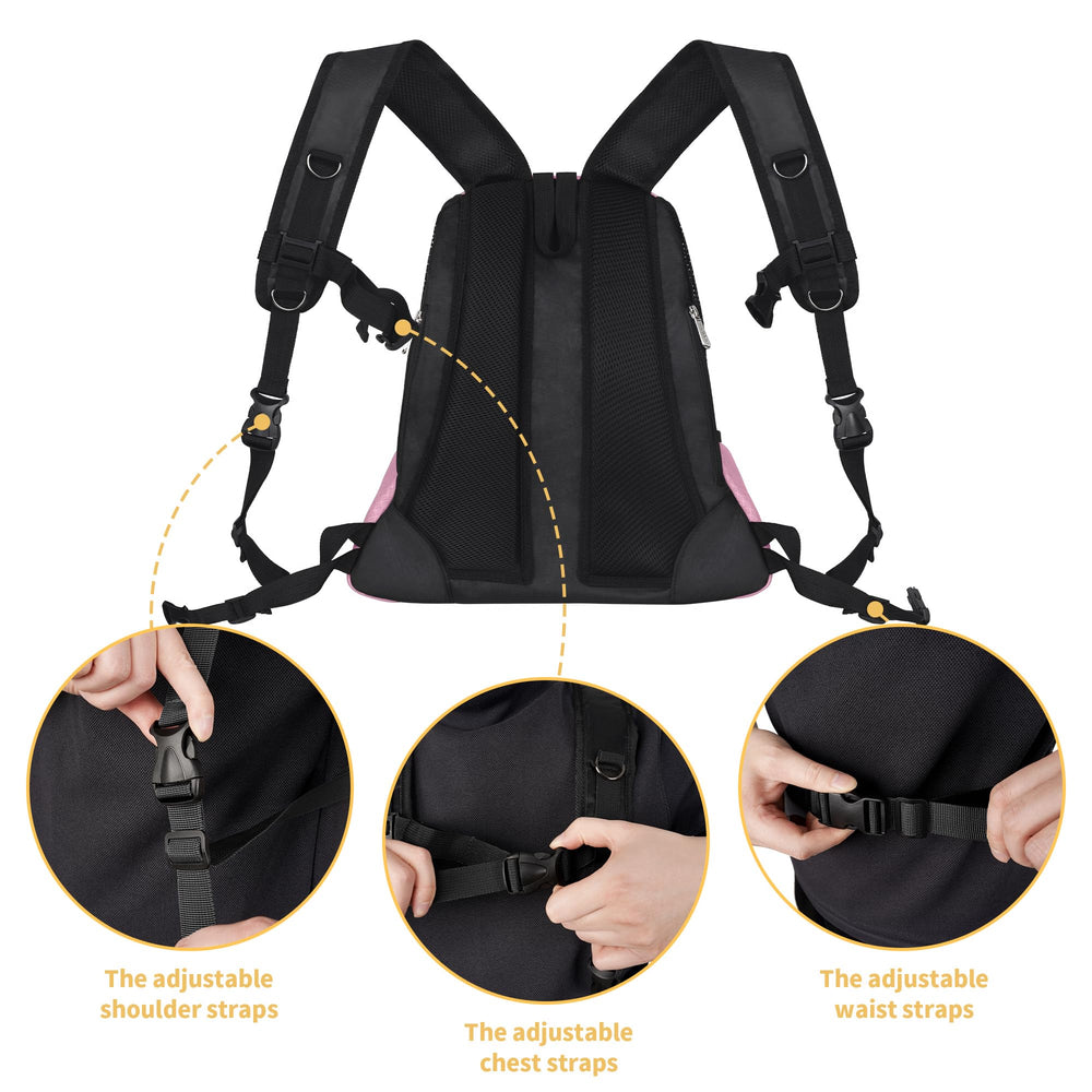WOYYHO dog carrier backpack demonstrates front and back wearing options.