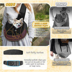 WOYYHO dog sling adjustable-shoulder-straps provide a customized, comfortable fit.