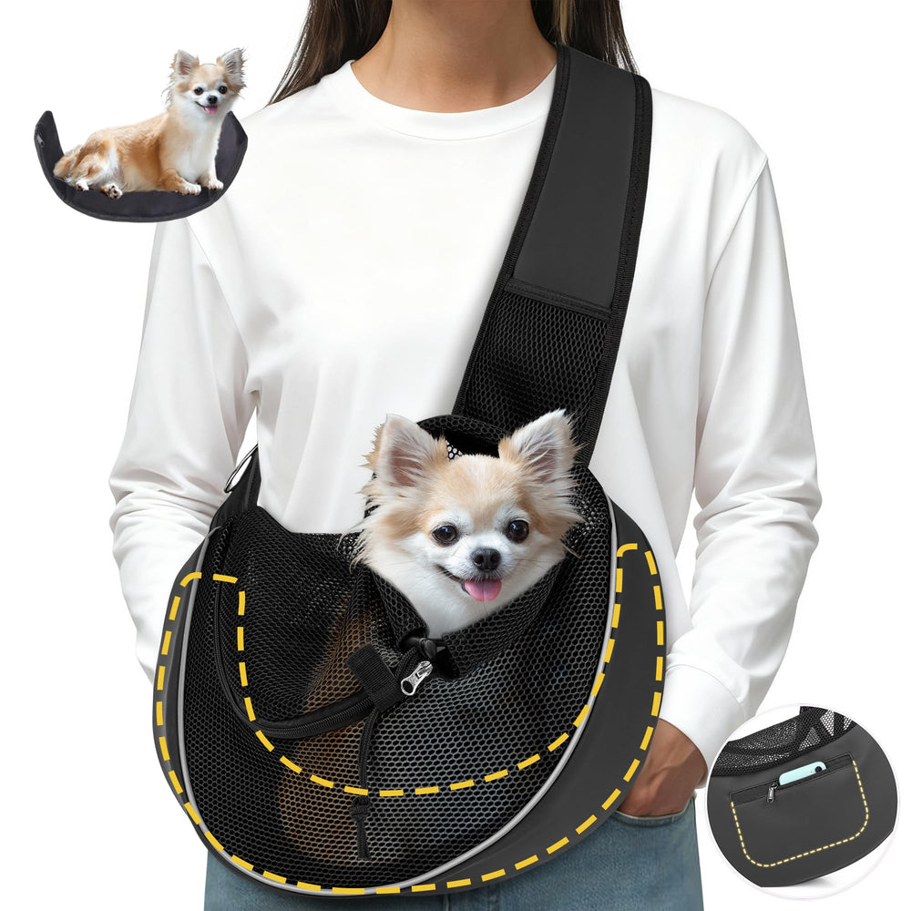 WOYYHO dog sling reflective-strips boost visibility for safe night walks.