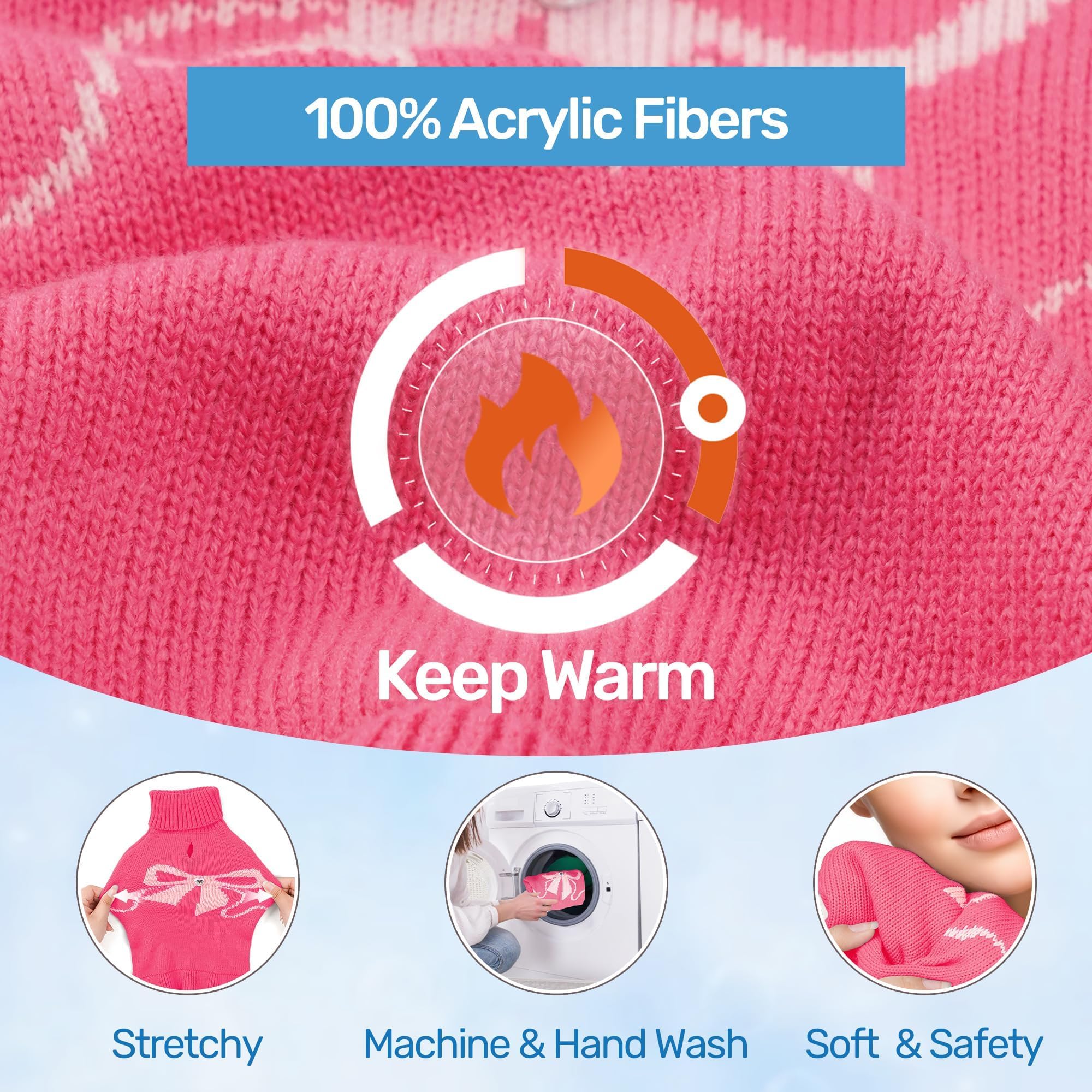 WOYYHO dog sweater dress leash-hole for harness access during walks