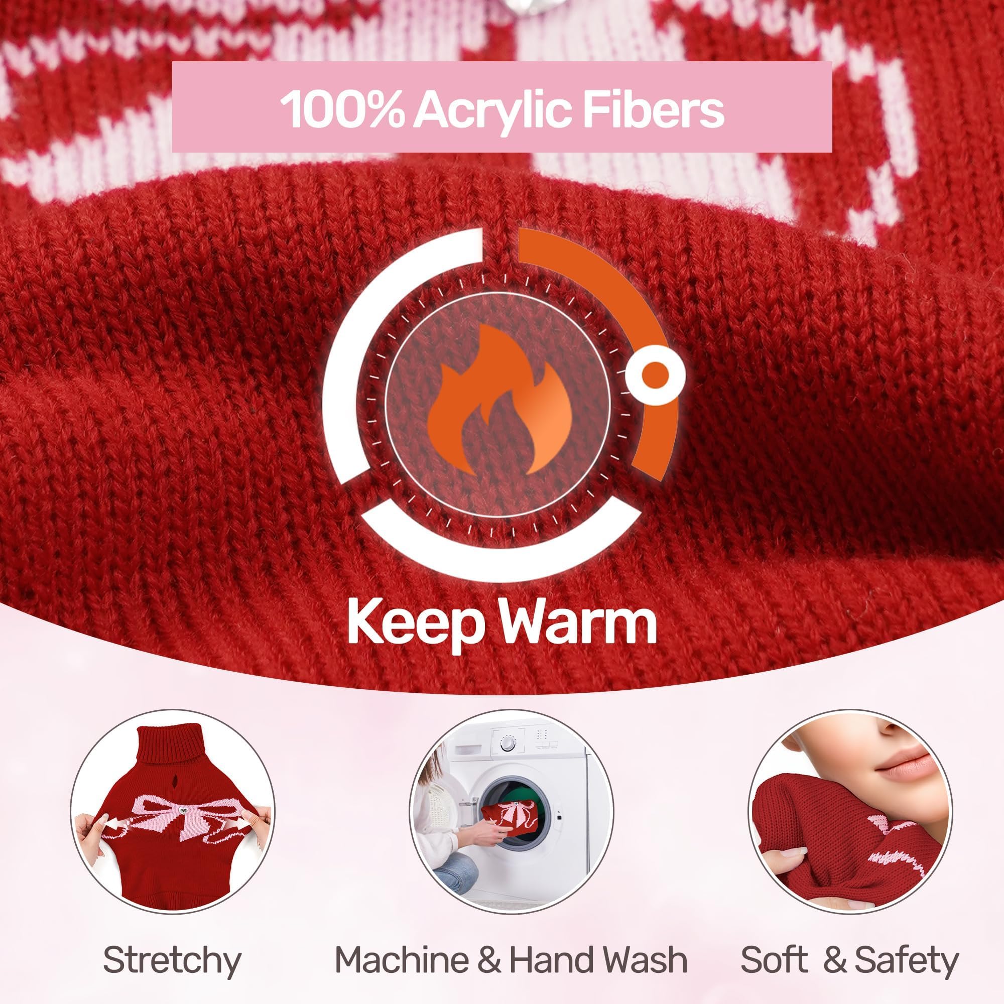 WOYYHO dog sweater leash-hole detail shows harness compatibility during walks.