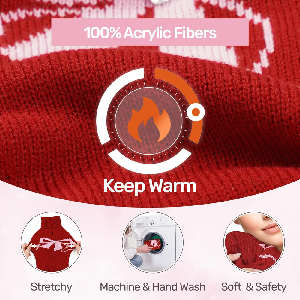 WOYYHO dog sweater leash-hole detail shows harness compatibility during walks.