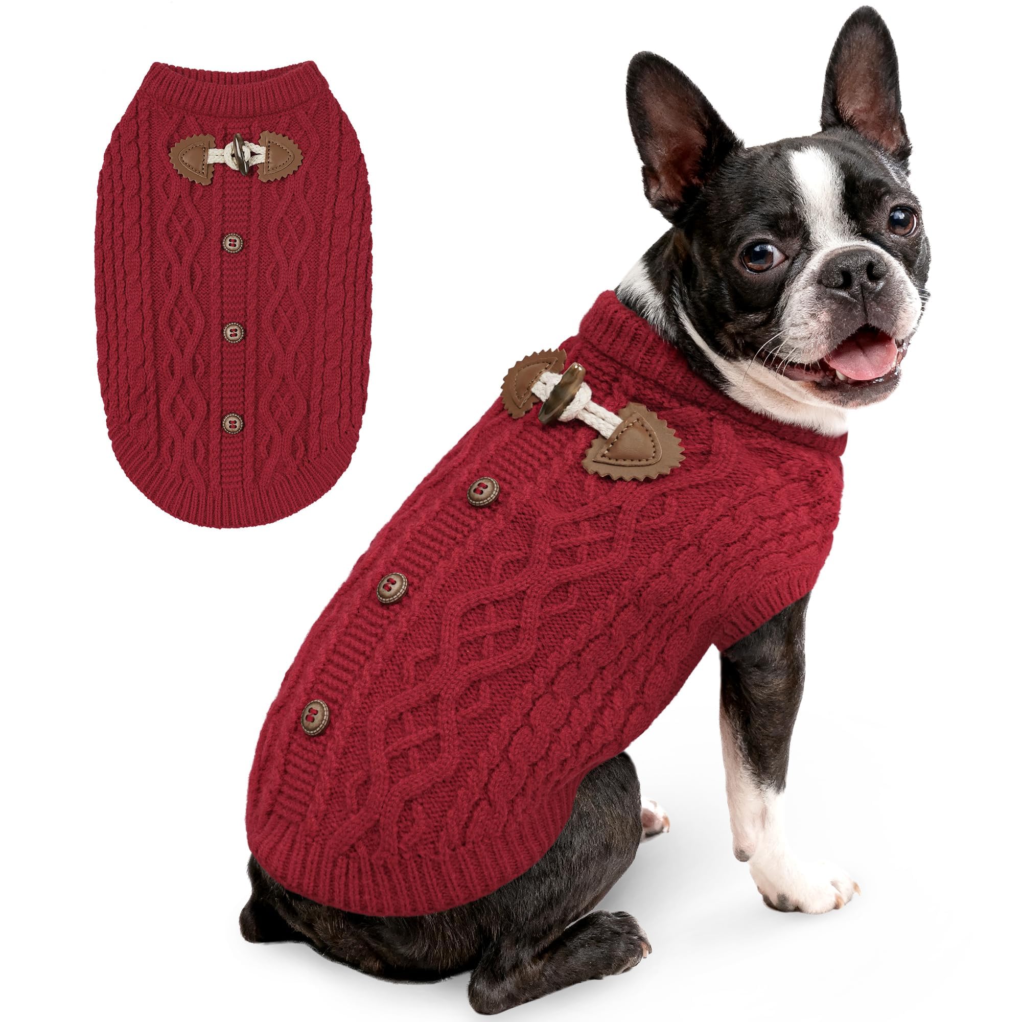 WOYYHO dog sweater red gift ready packaging for presents