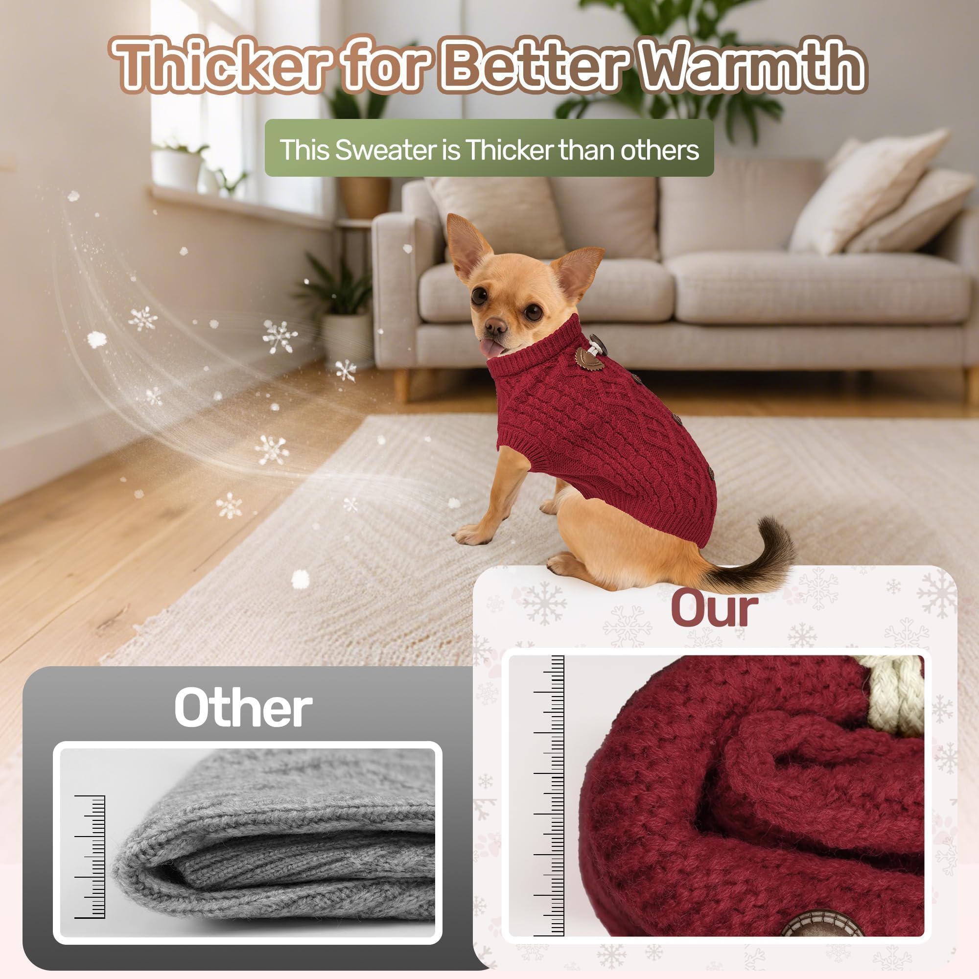 WOYYHO dog sweater red pull over design easy to dress