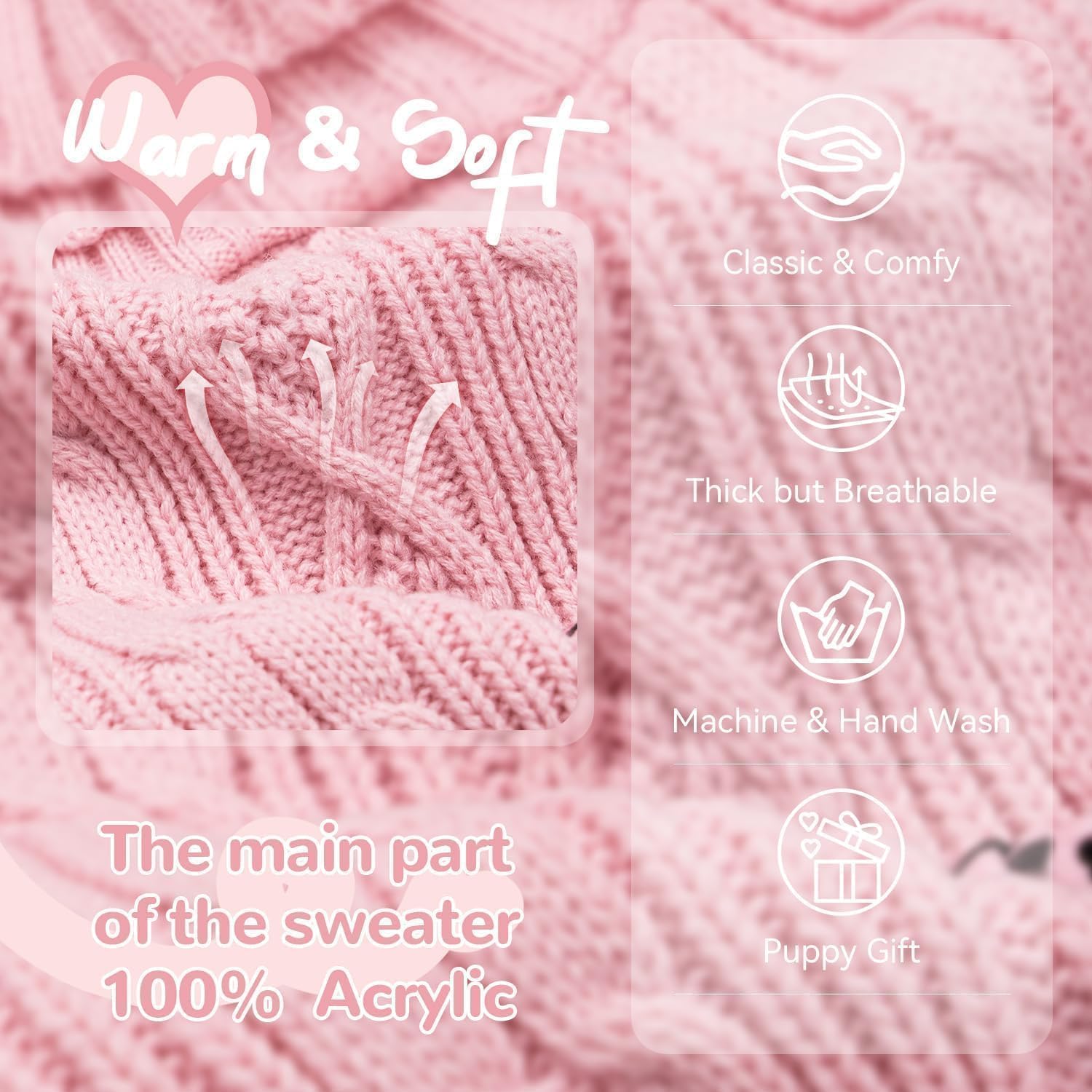 WOYYHO turtleneck sleeveless knit keeps tiny dogs warm.