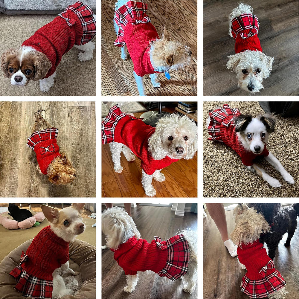 WOYYHO model wearing red sweater for stylish everyday photos.
