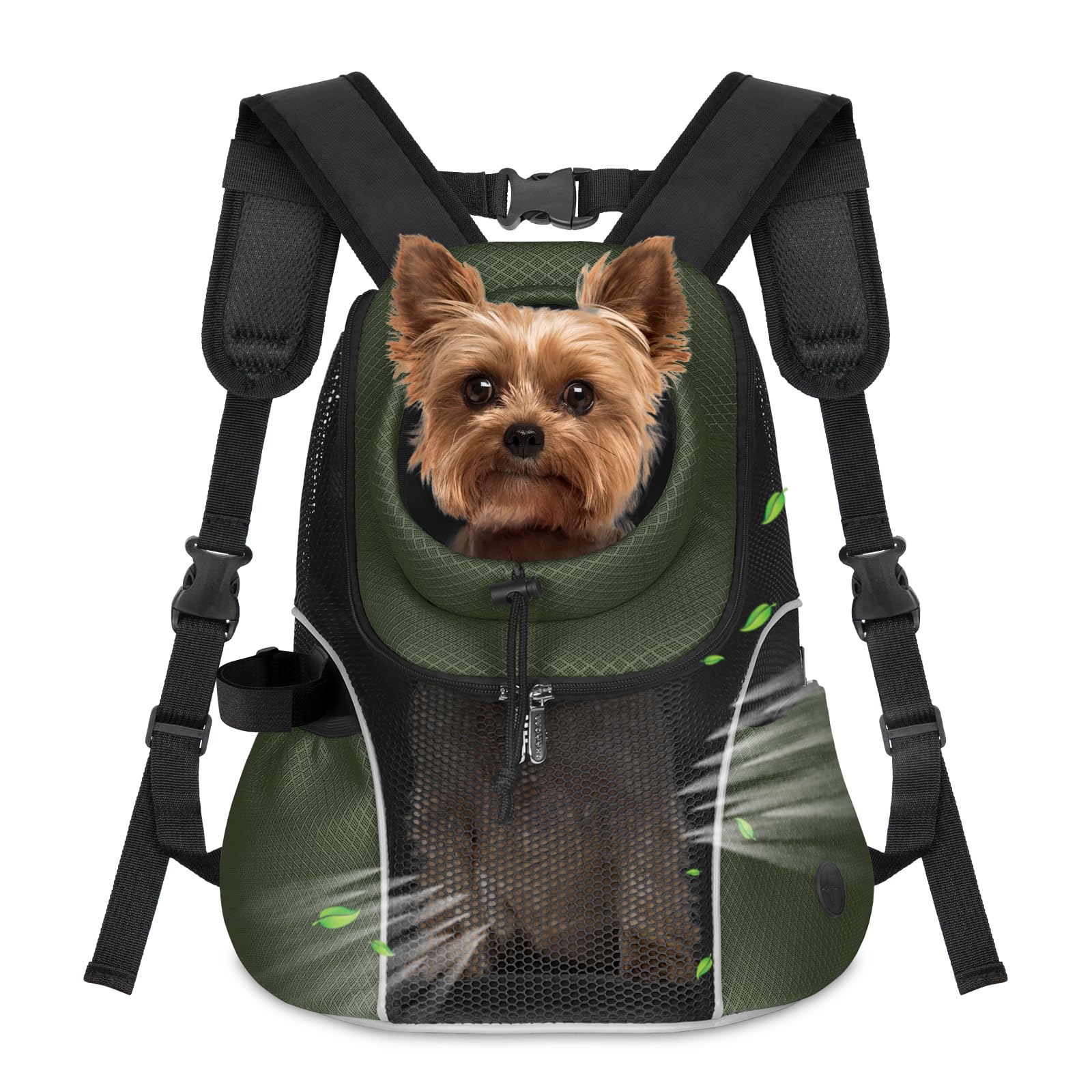 WOYYHO pet carrier backpack front vented mesh for cool, comfortable carries.