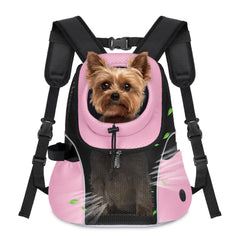 WOYYHO dog carrier backpack front view showing breathable ventilated mesh for comfort.