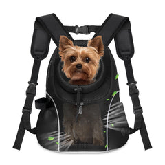 WOYYHO pet dog carrier backpack front view shows breathable ventilation for small dogs