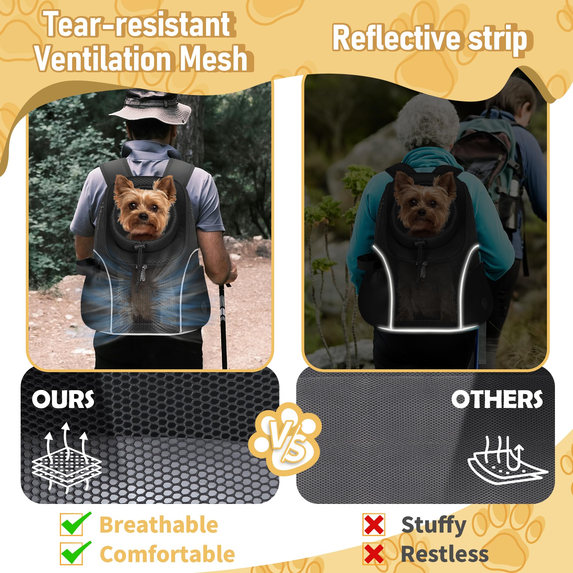 WOYYHO carrier side mesh panels promote airflow during outdoor adventures