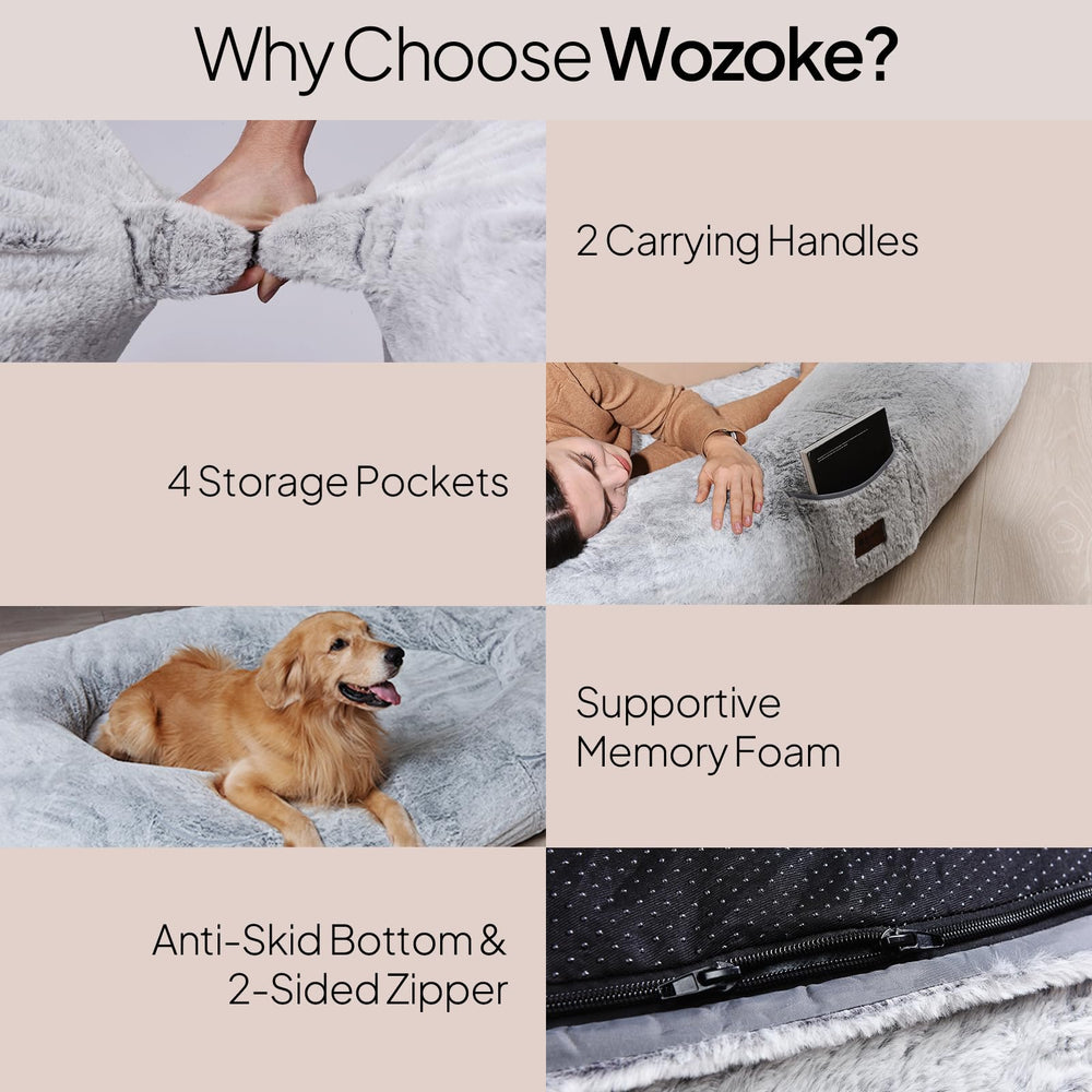 WOZOKE waterproof bottom keeps bed dry and stable on floors.