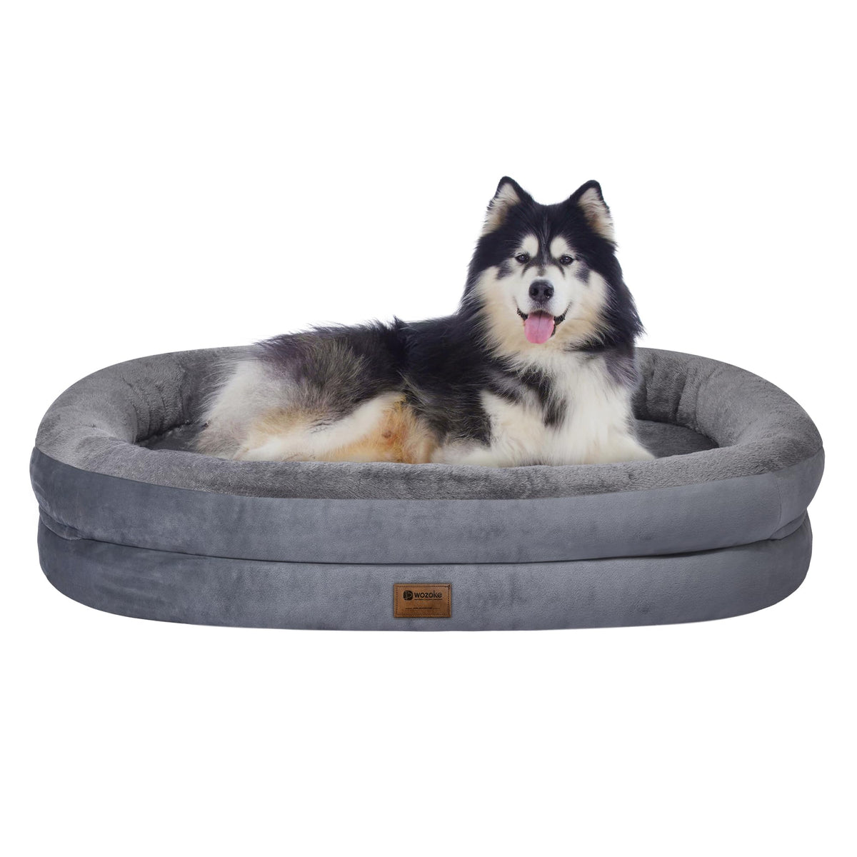 WOZOKE orthopedic bed with egg crate foam provides balanced support for large dogs.