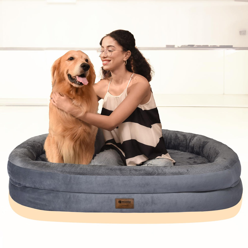 WOZOKE large dog bed shown in use for comfort and restful sleep.