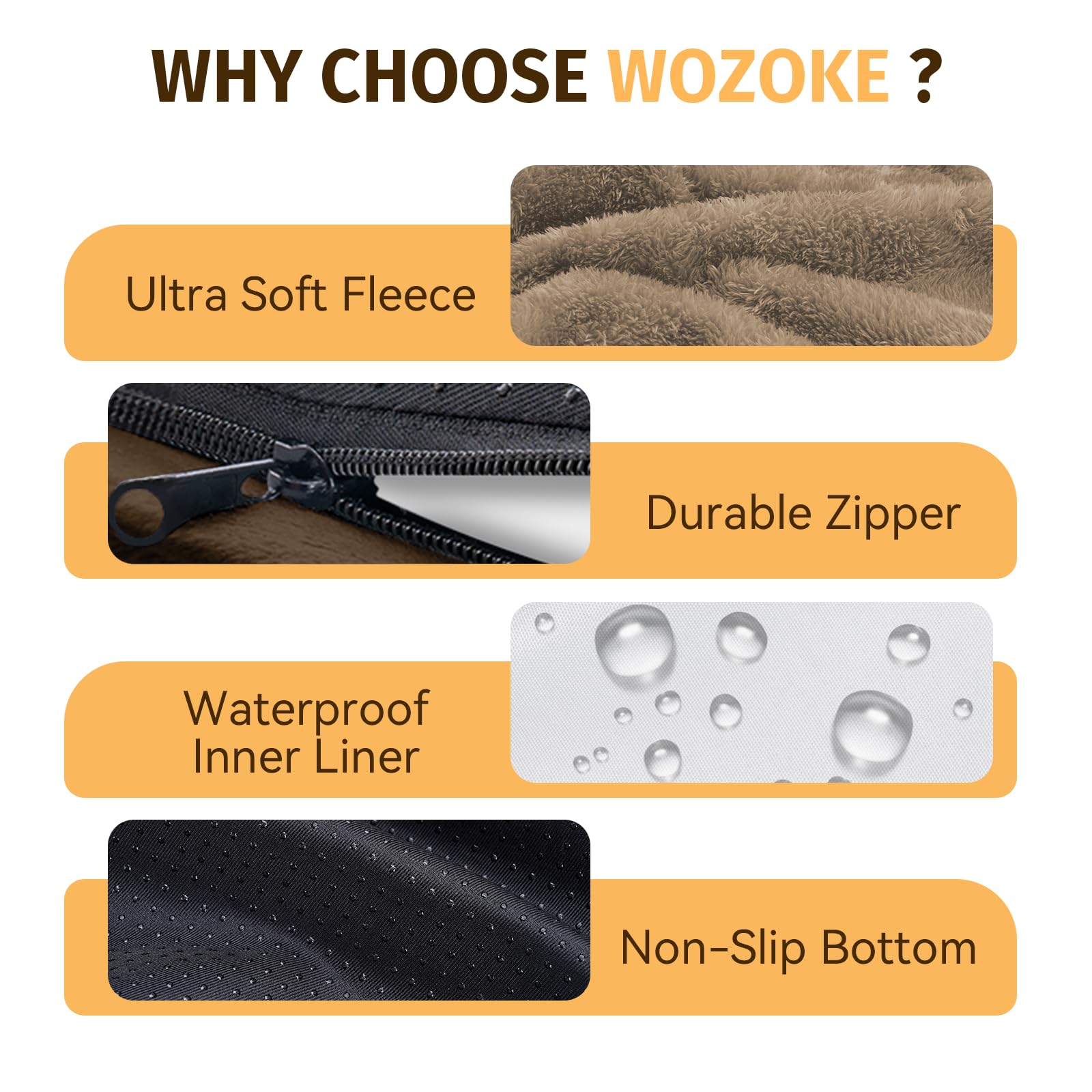 WOZOKE skin-friendly fleece adds warmth and softness