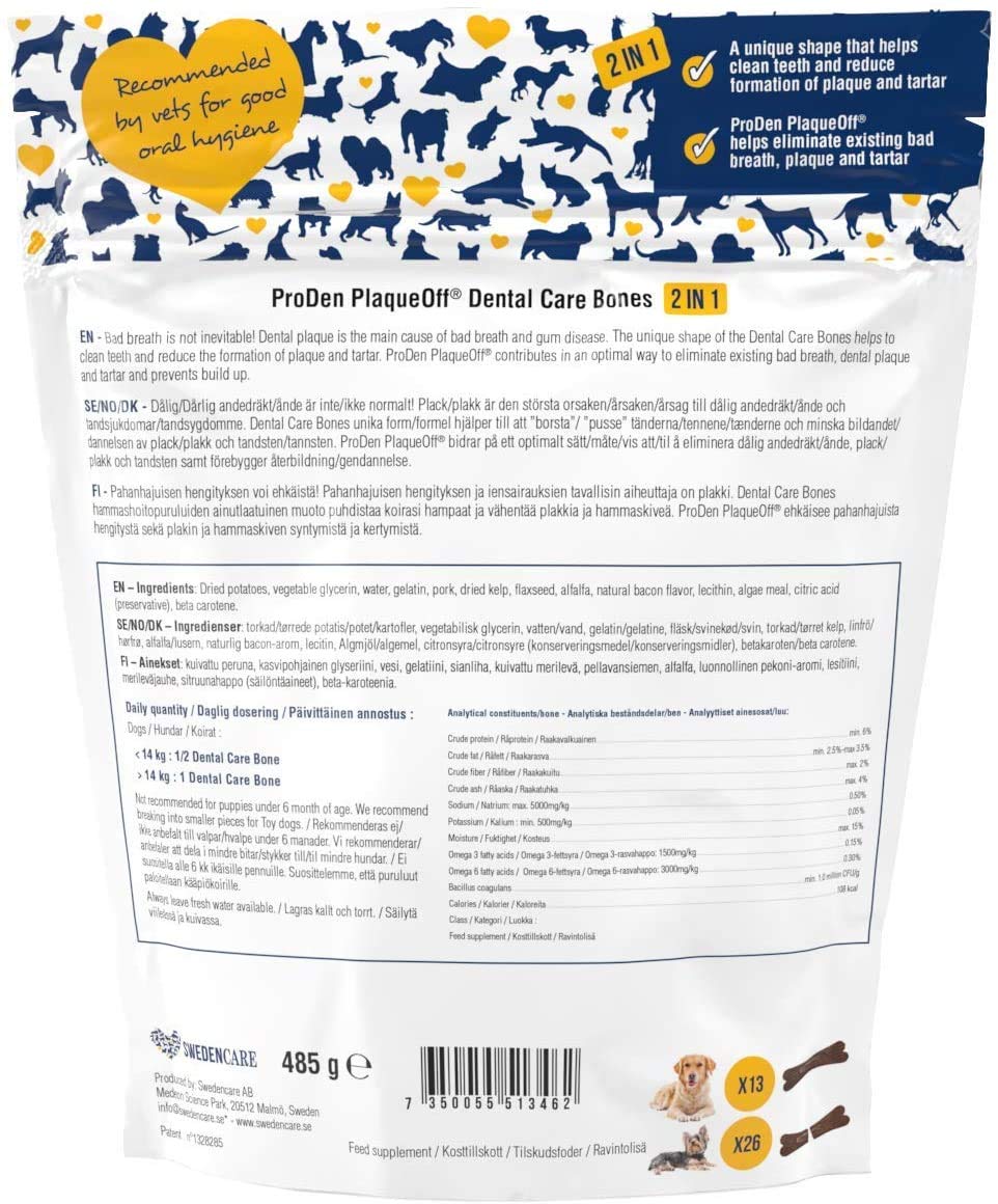 WPARHUS ProDen PlaqueOff dental bone bundle shows three flavors for variety and ongoing dental support.