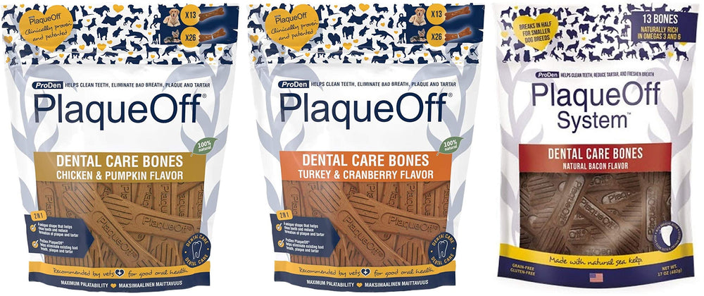 WPARHUS ProDen PlaqueOff dental bone Chicken & Pumpkin flavor for clean teeth and fresh breath.
