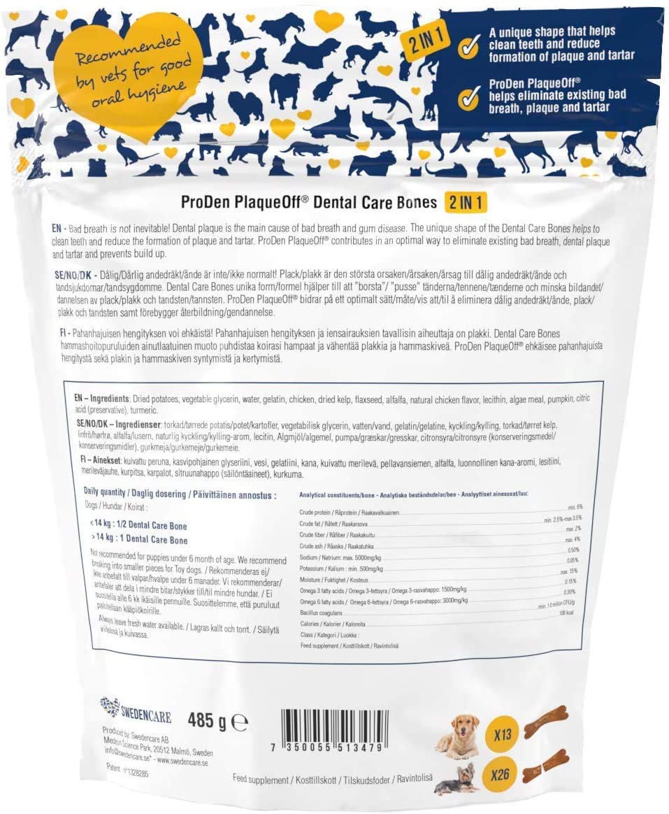 WPARHUS ProDen PlaqueOff dental bone Turkey & Cranberry flavor supports tartar reduction for medium dogs.