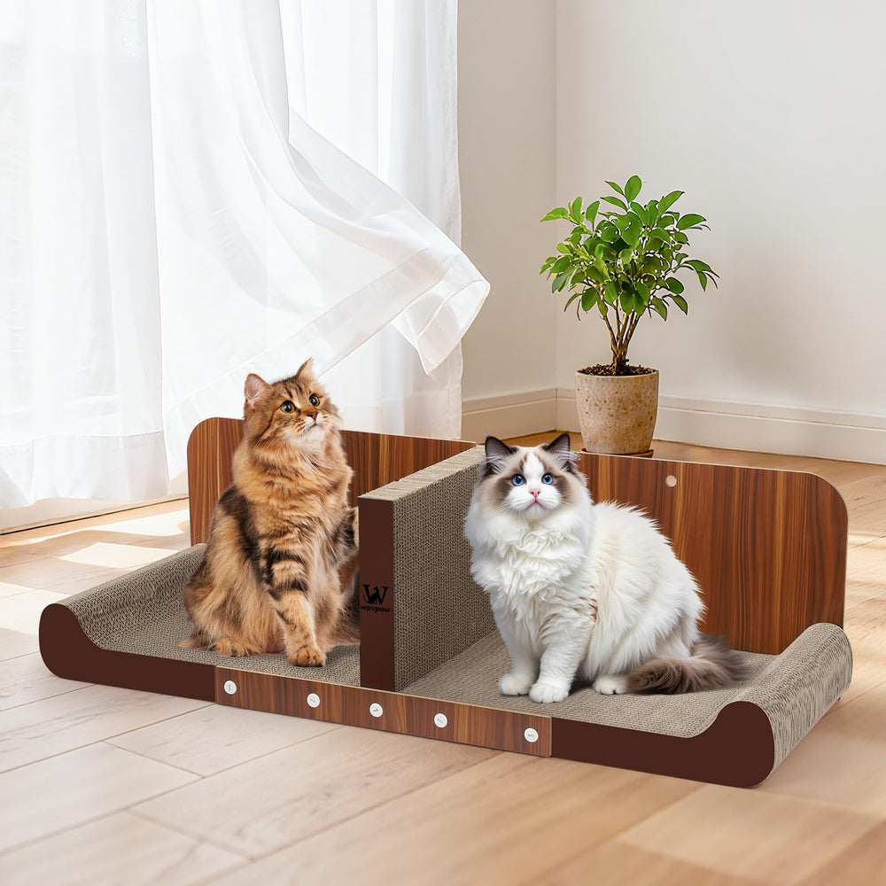 WPVPaw 34-inch cat scratcher bed dual-space design supports two cats and reduces furniture marks