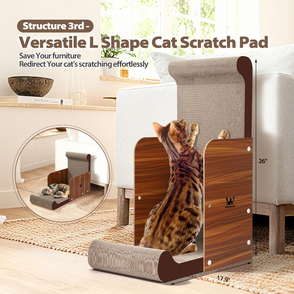 WPVPaw convertible vertical scratching board demonstrates versatile configurations for multi-cat homes