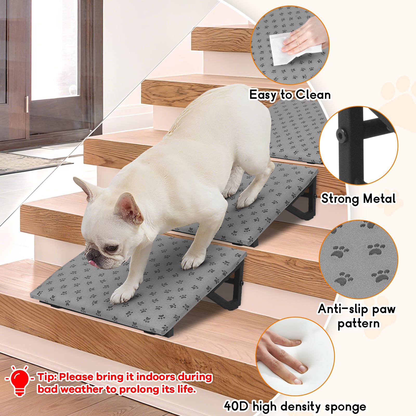 WPVPaw dog ramp portable-design lets you move it between rooms.
