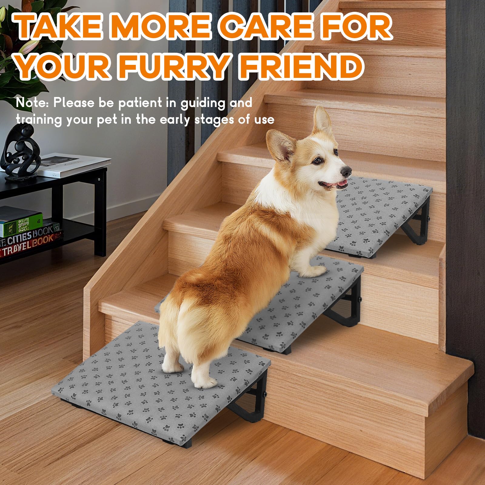 WPVPaw dog ramp stair-compatibility fits most small to medium stairs.