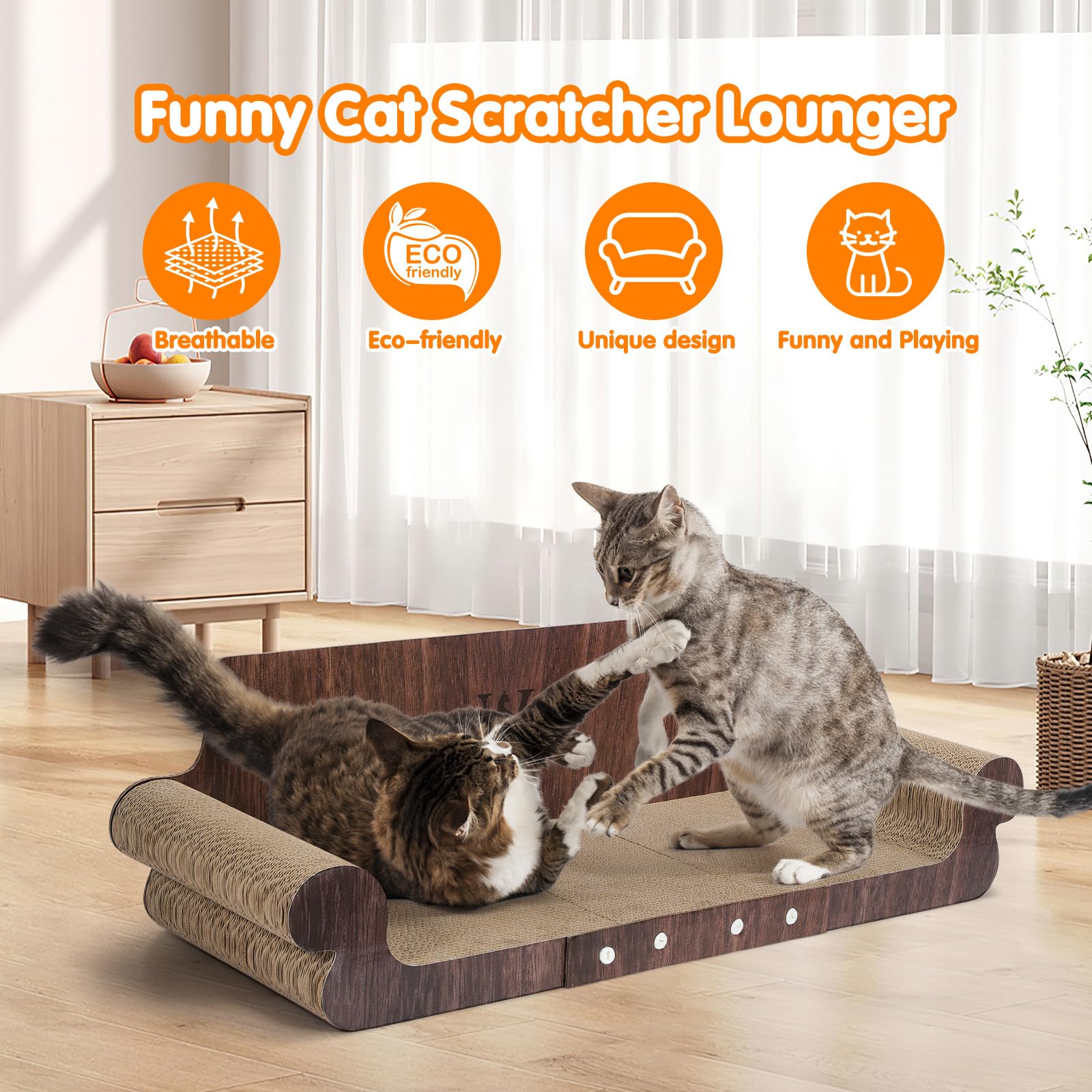 wpvpaw modern cat scratcher bed showcases furniture-protecting design that blends with decor