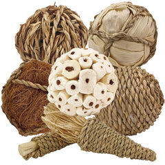 WQY GroceryShop 7Pcs Bird Toy closeup of large chew balls for safe shredding