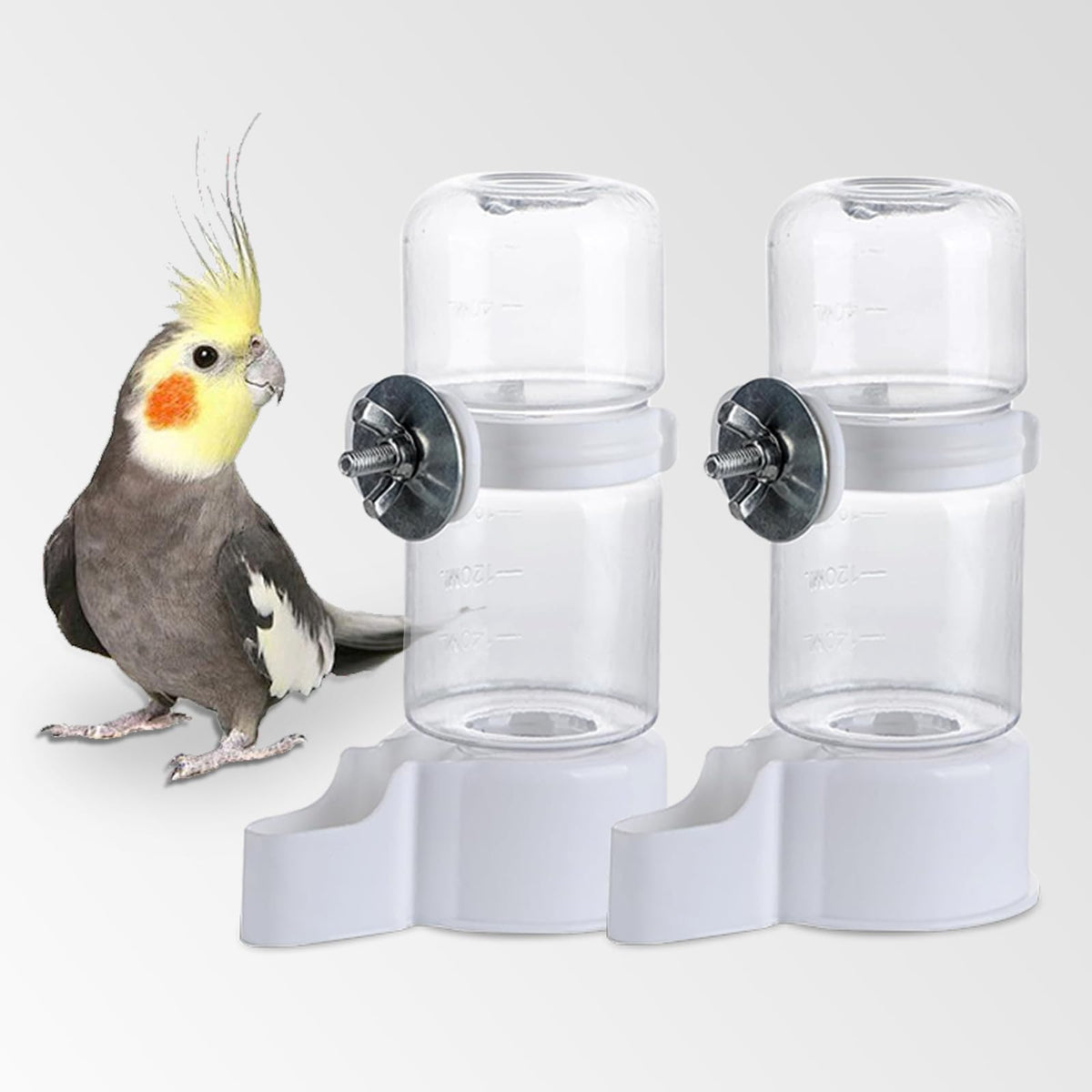 WQY GroceryShop automatic bird water feeder 2pcs keeps cages hydrated with easy installation.