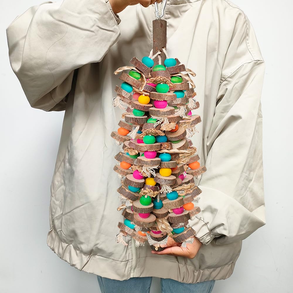 WQY GroceryShop toy in cage-use demonstrates parrot enrichment and play.