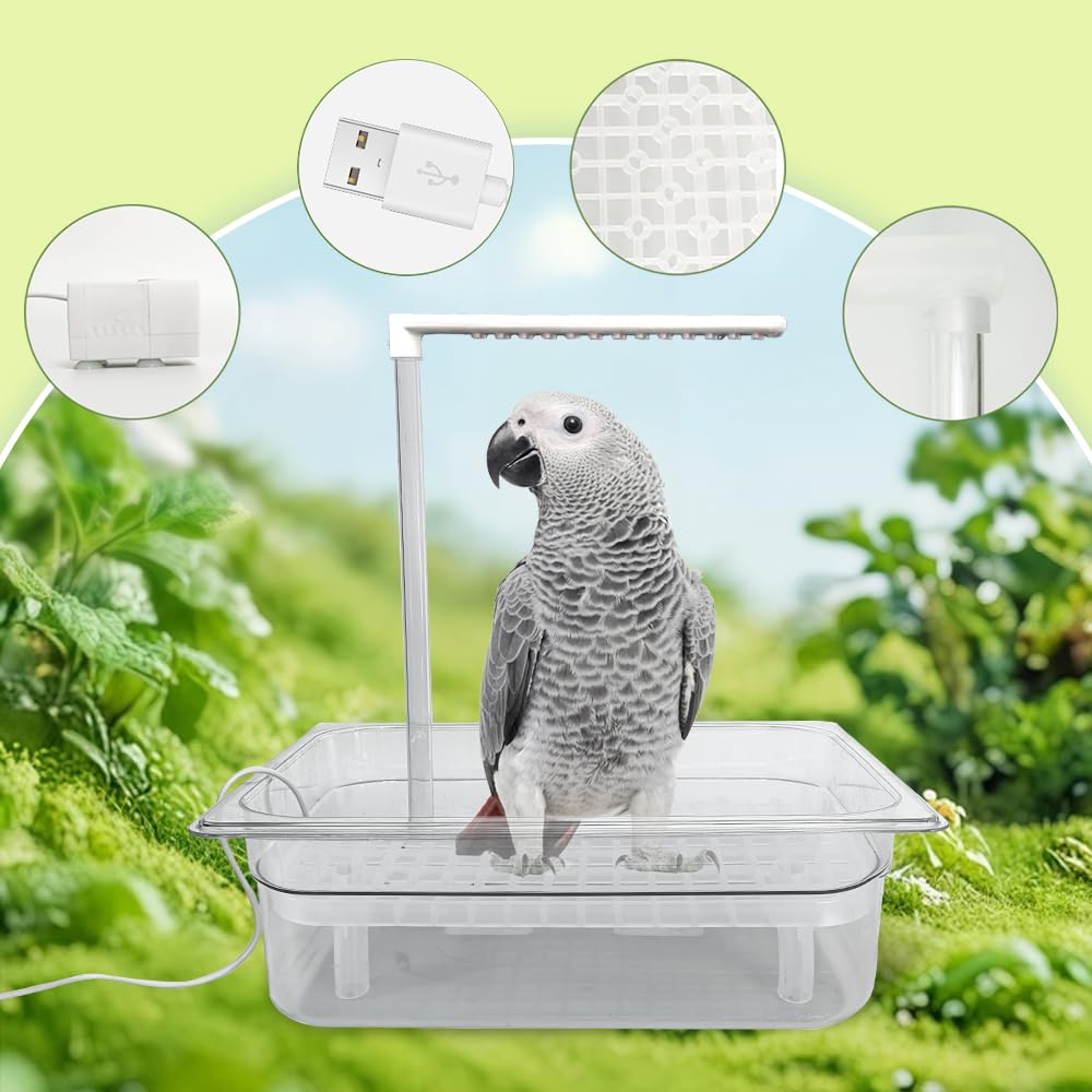 WQY GroceryShop parrot bath 180° faucet ensures smooth circulating water for refreshing dips