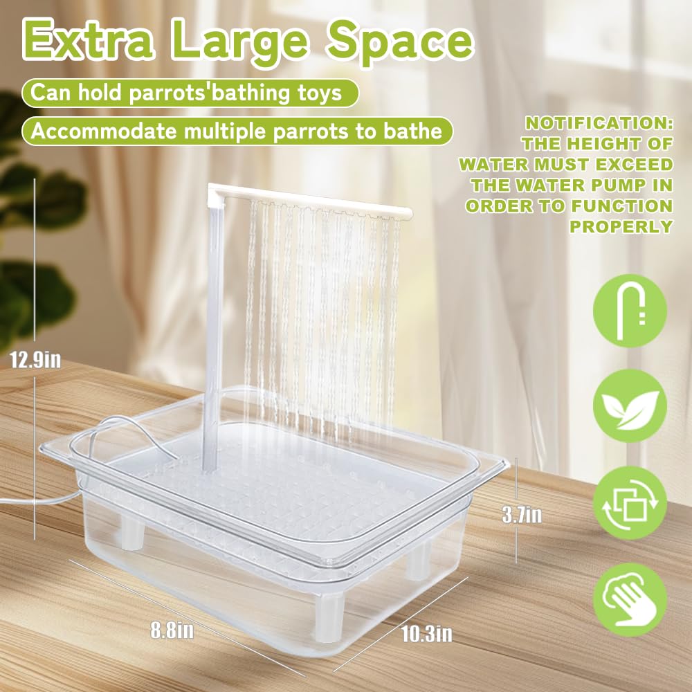 WQY GroceryShop parrot bath USB and power plug for effortless operation