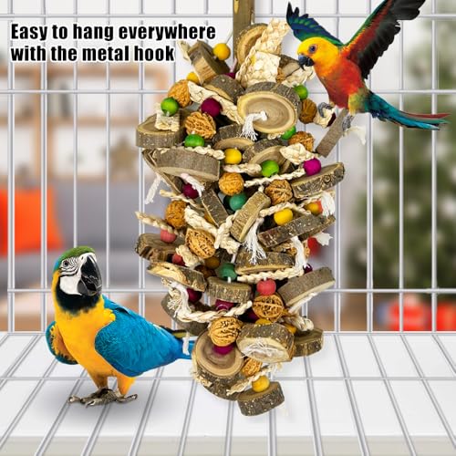 WQY GroceryShop parrot chewing action captures natural instinct and mental stimulation