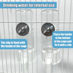 WQY GroceryShop suspended bird water dispenser reduces spills and mess.