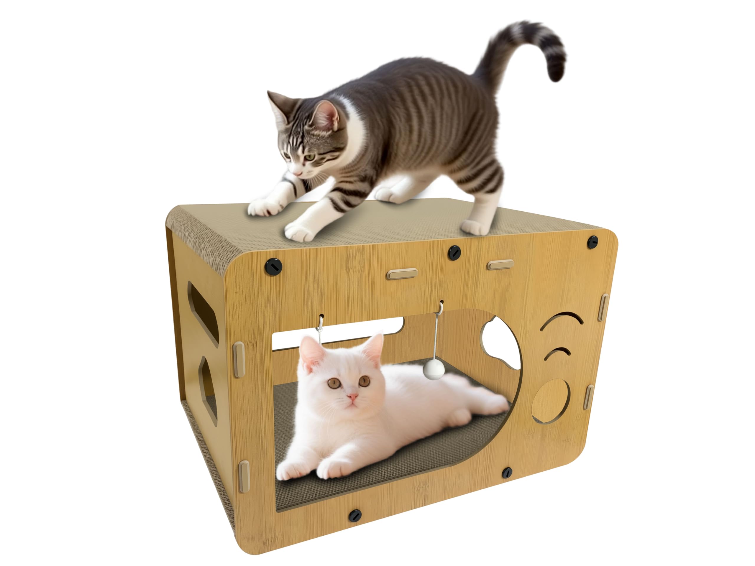 WRBTA cat nest scratchpad - cozy enclosed space for naps and claws.