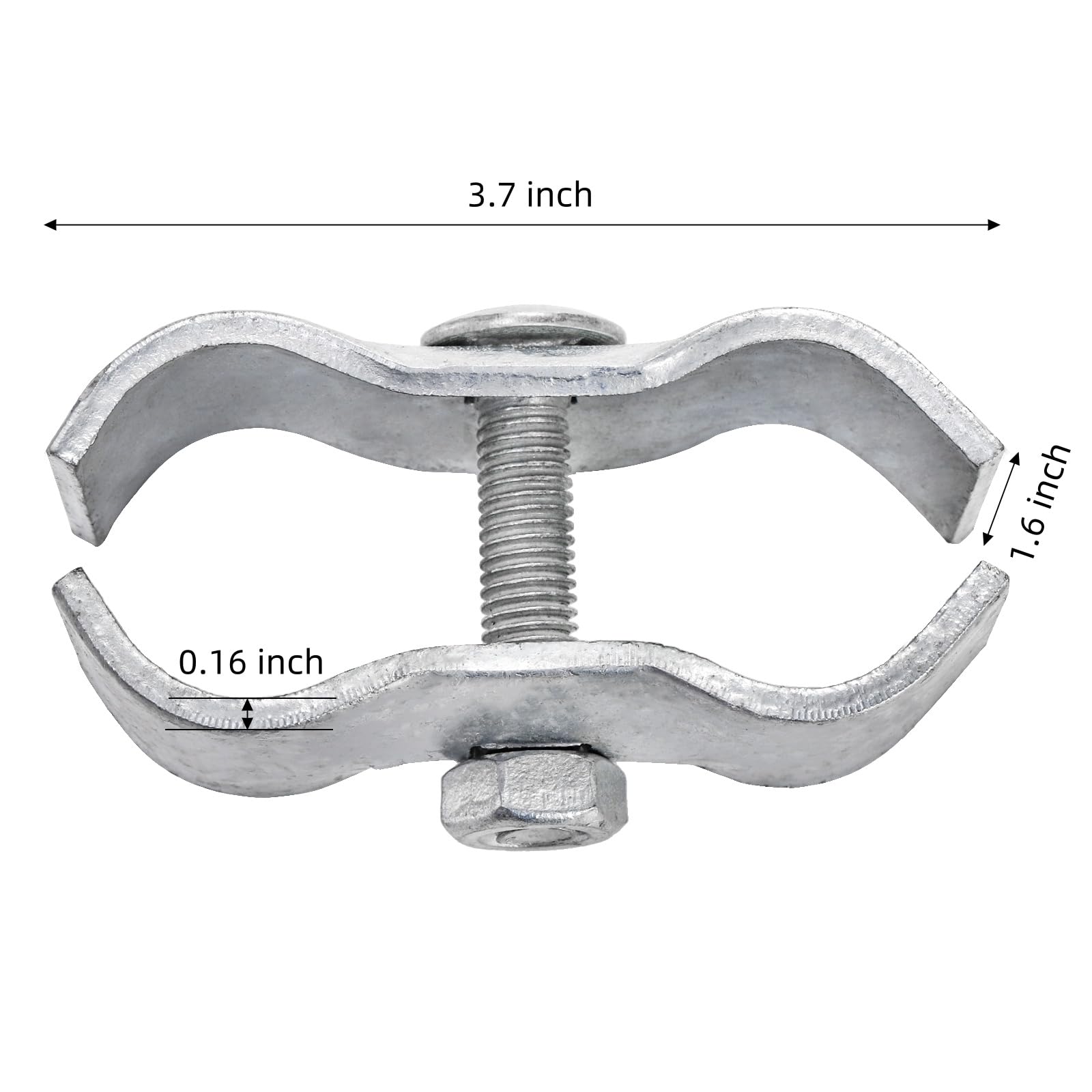 WRINGKIT 1-3-8-inch chain-link clamps secure two fence panels for temporary enclosures.