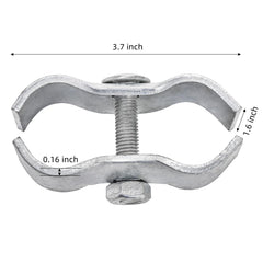 WRINGKIT 1-3-8-inch chain-link clamps secure two fence panels for temporary enclosures.