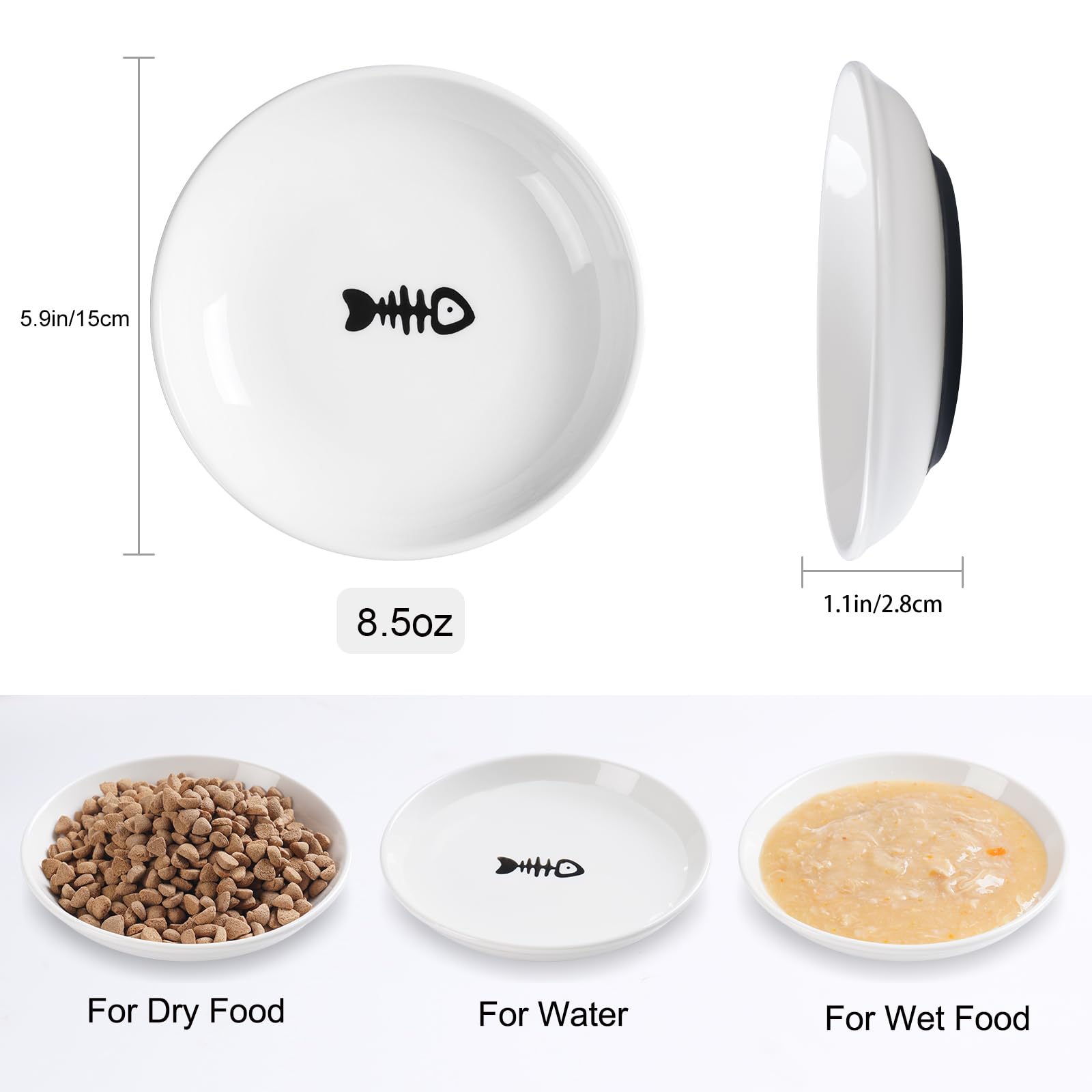 WROSWT wide shallow bowl design minimizes whisker fatigue for comfortable meals