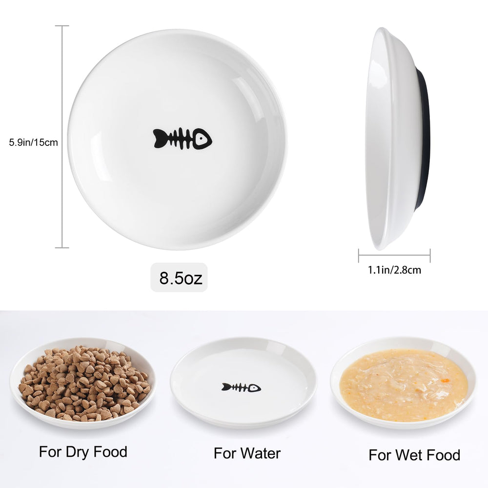 WROSWT wide shallow bowl design minimizes whisker fatigue for comfortable meals