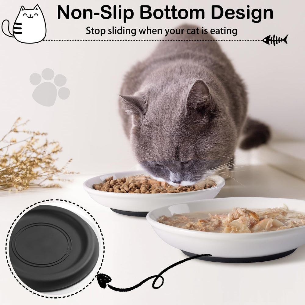 WROSWT 3-pack cat bowls for wet food, dry food, and water